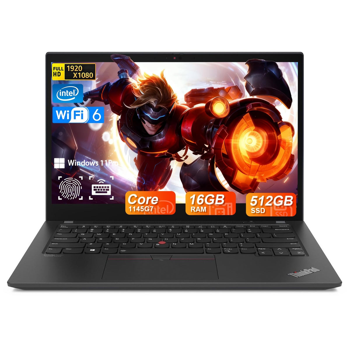 Lenovo ThinkPad T14s Gen 2 14" 16GB 512GB SSD Core™ I7-1185G7 3.0GHz WIN11P, Thunder Black (Refurbished - Fair)