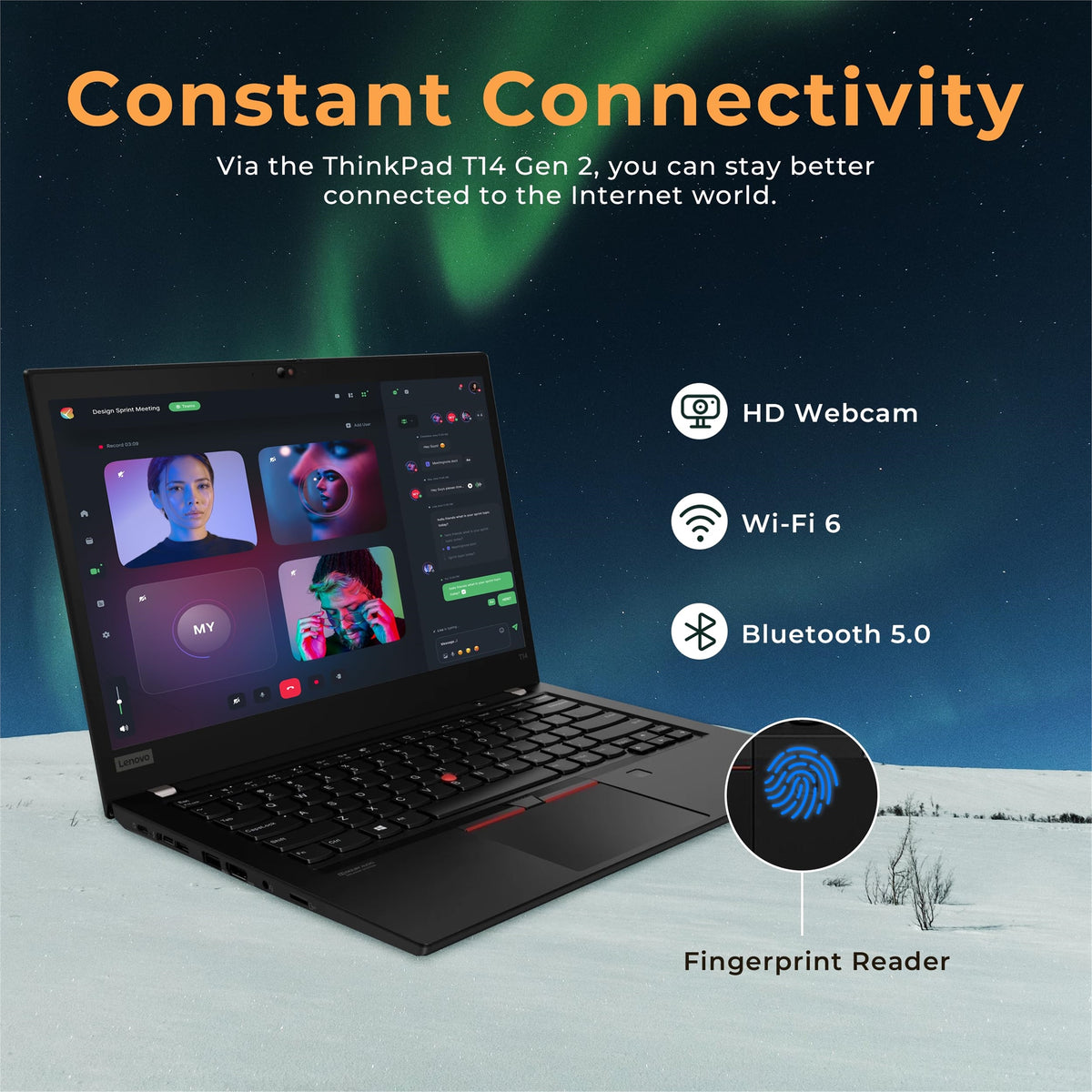 Lenovo Thinkpad T14 Gen 2 14" 16GB 512GB SSD Core™ I7-1185G7 3.0GHz WIN11P, Thunder Black (Refurbished - Excellent)