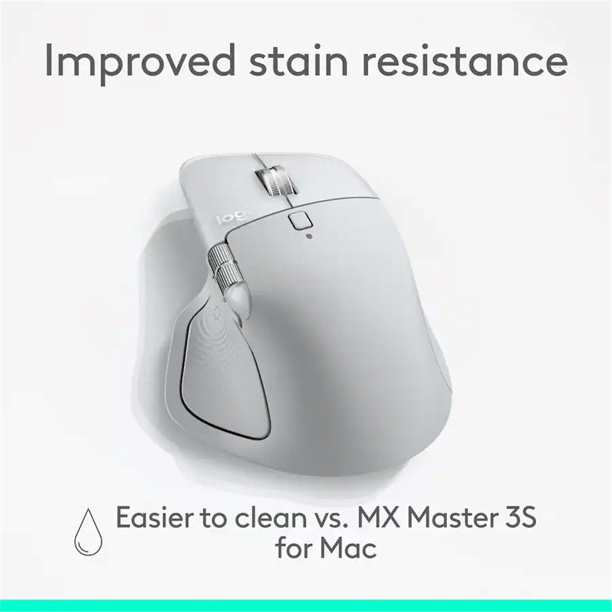 Logitech - MX Master 4 for Mac - Wireless Laser Ergonomic Mouse - White Silver (New)