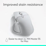 Logitech - MX Master 4 for Mac - Wireless Laser Ergonomic Mouse - White Silver (New)