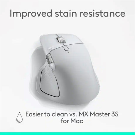 Logitech - MX Master 4 for Mac - Wireless Laser Ergonomic Mouse - White Silver (New)