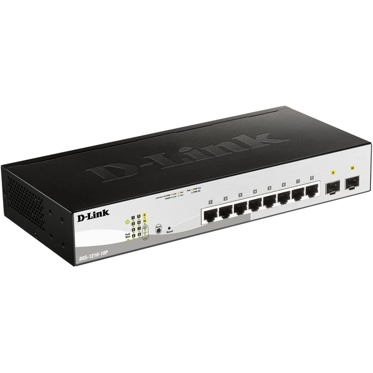 D-Link DGS-1210-10P 10-Port Gigabit Smart Managed PoE Switch (8x PoE + 2x SFP) (New)