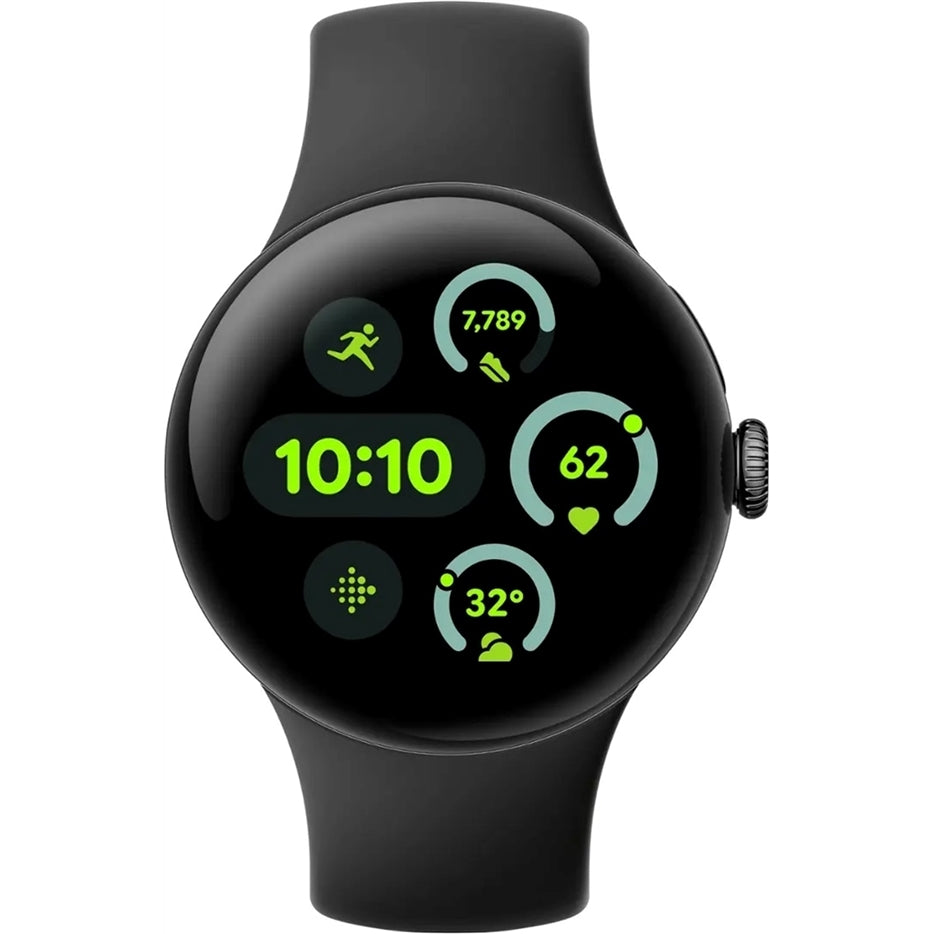 Google Pixel Watch 3 Smart Watch (GPS + Cellular) 41mm Matte Black with Obsidian Band (New)
