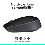 Logitech - M170 Wireless Compact Optical Ambidextrous Mouse - Wireless - Black (New)