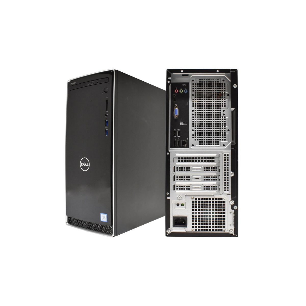 Dell Inspiron 3670 Tower 16GB 256GB SSD Core™ i5-9400 2.9GHz WIN11H, BLACK (Refurbished - Fair)