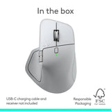 Logitech - MX Master 4 for Mac - Wireless Laser Ergonomic Mouse - White Silver (New)