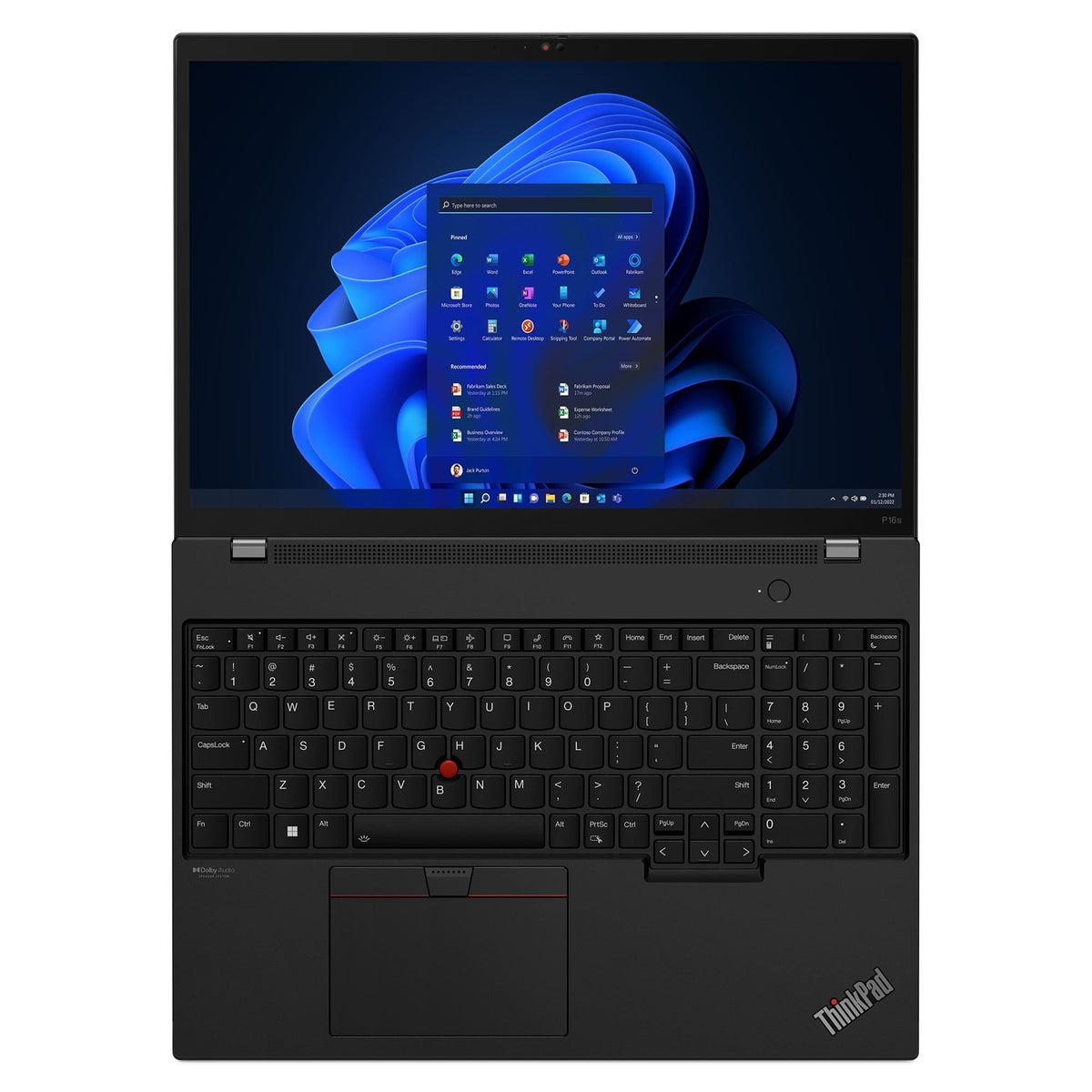 Lenovo ThinkPad P16S Gen 1 16" 16GB 512GB SSD Core™ i7-1280P 3.3GHz WIN11P, BLACK (Refurbished - Fair)
