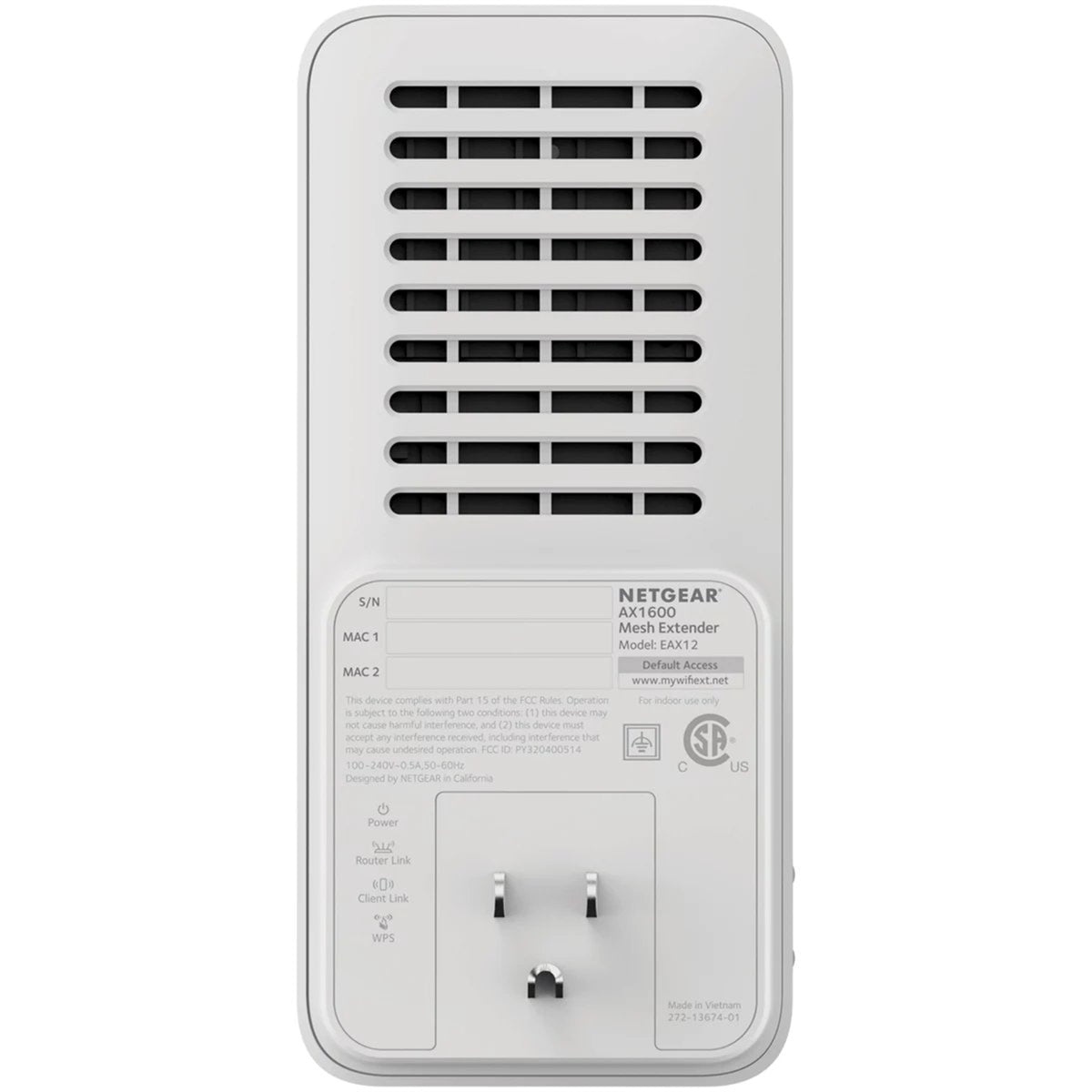 NETGEAR - Nighthawk Mesh WiFi 6 Extender EAX12, 1.6 Gbps, adds up to 1,200 sq ft - White (New)