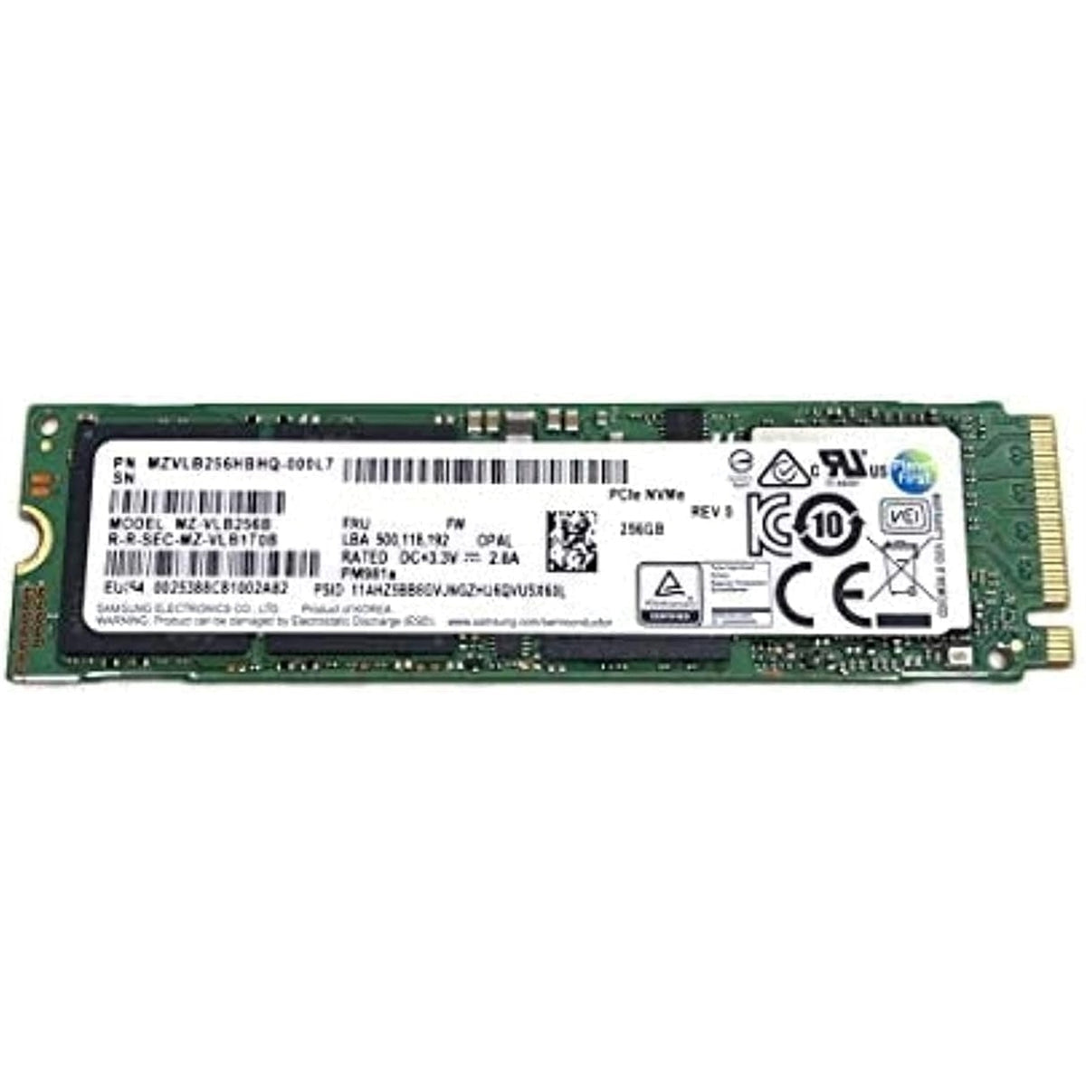 Samsung MZ-VLB256B 2.5" 256GB PCIe NVMe Solid State Drive (NVMe SSD), Green (Refurbished - Excellent)