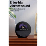 Amazon - Echo Spot (2024 release), Smart alarm clock with vibrant sound and Alexa - Black (Refurbished - Excellent)