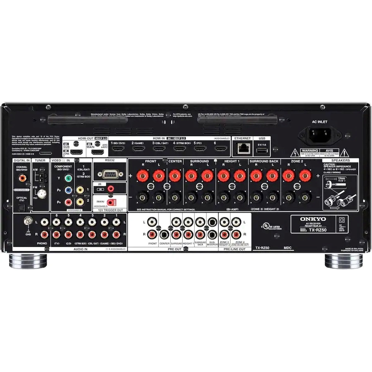 Onkyo - TX-RZ50 9.2 Channel Network A/V Receiver - Black (Refurbished - Very Good)