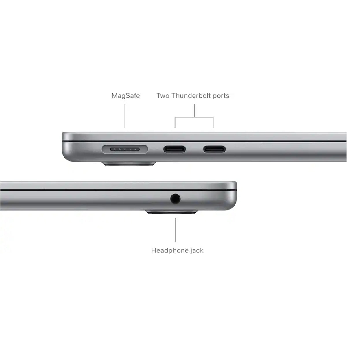Apple MacBook Air (13-inch, M3, 2024) 13.6" 16GB 512GB SSD Apple M3 4.00GHz macOS, Space Gray (Refurbished - Very Good)
