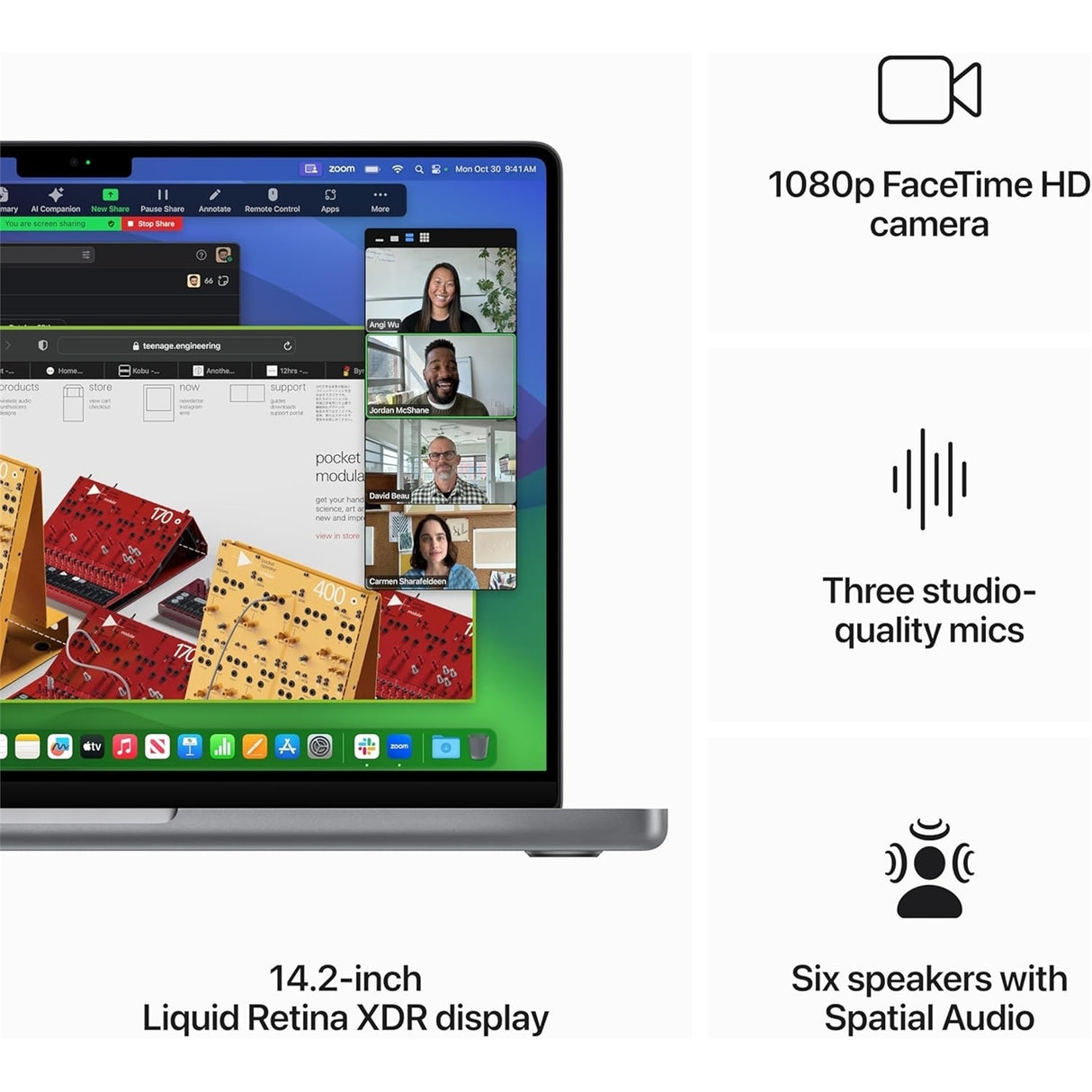 Apple MacBook Pro (14-inch, M3, Nov 2023) 14.2" 16GB 256GB SSD Apple M3 4.00GHz macOS, Space Gray (Refurbished - Very Good)