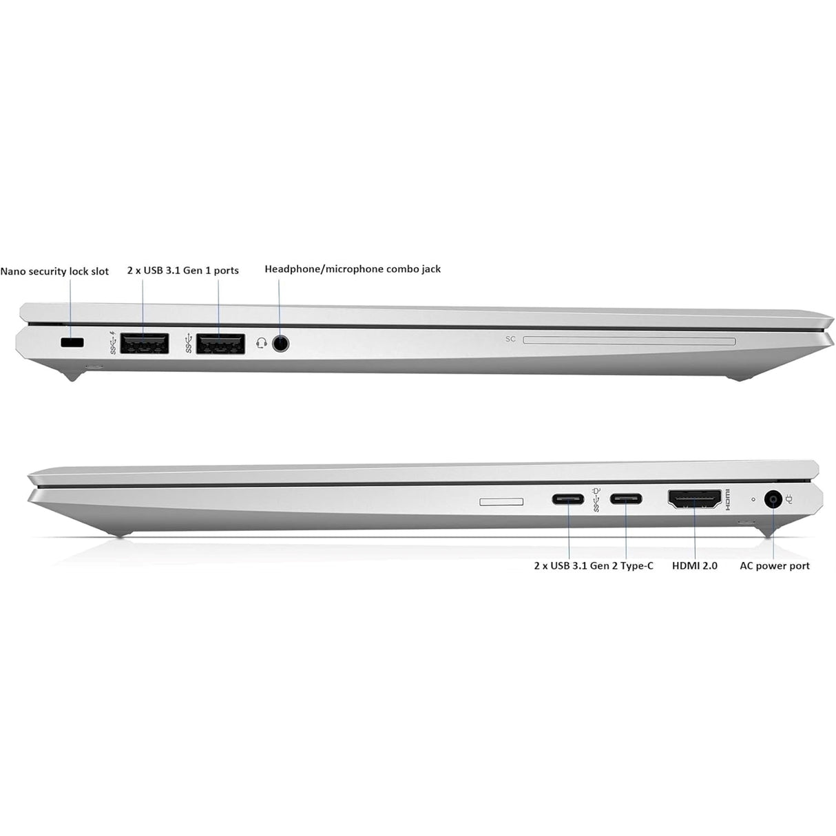 HP Elitebook 845 G7 14" 16GB 256GB SSD AMD Ryzen™ 5 Pro 4650U 2.1GHz WIN11P, Natural Silver (Refurbished - Premium)