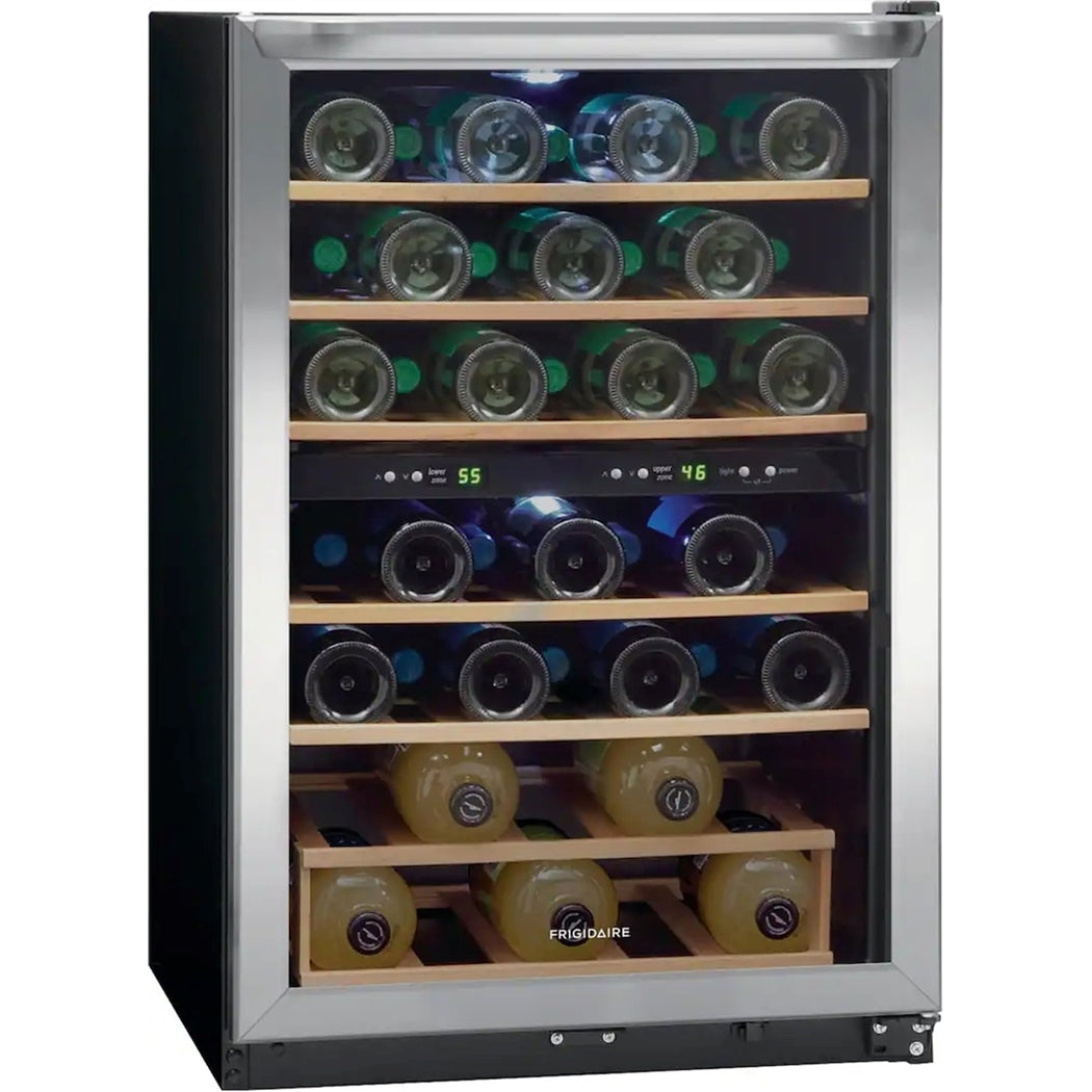Frigidaire - 45 Bottle Two-Zone Wine Cooler - Stainless Steel (New)