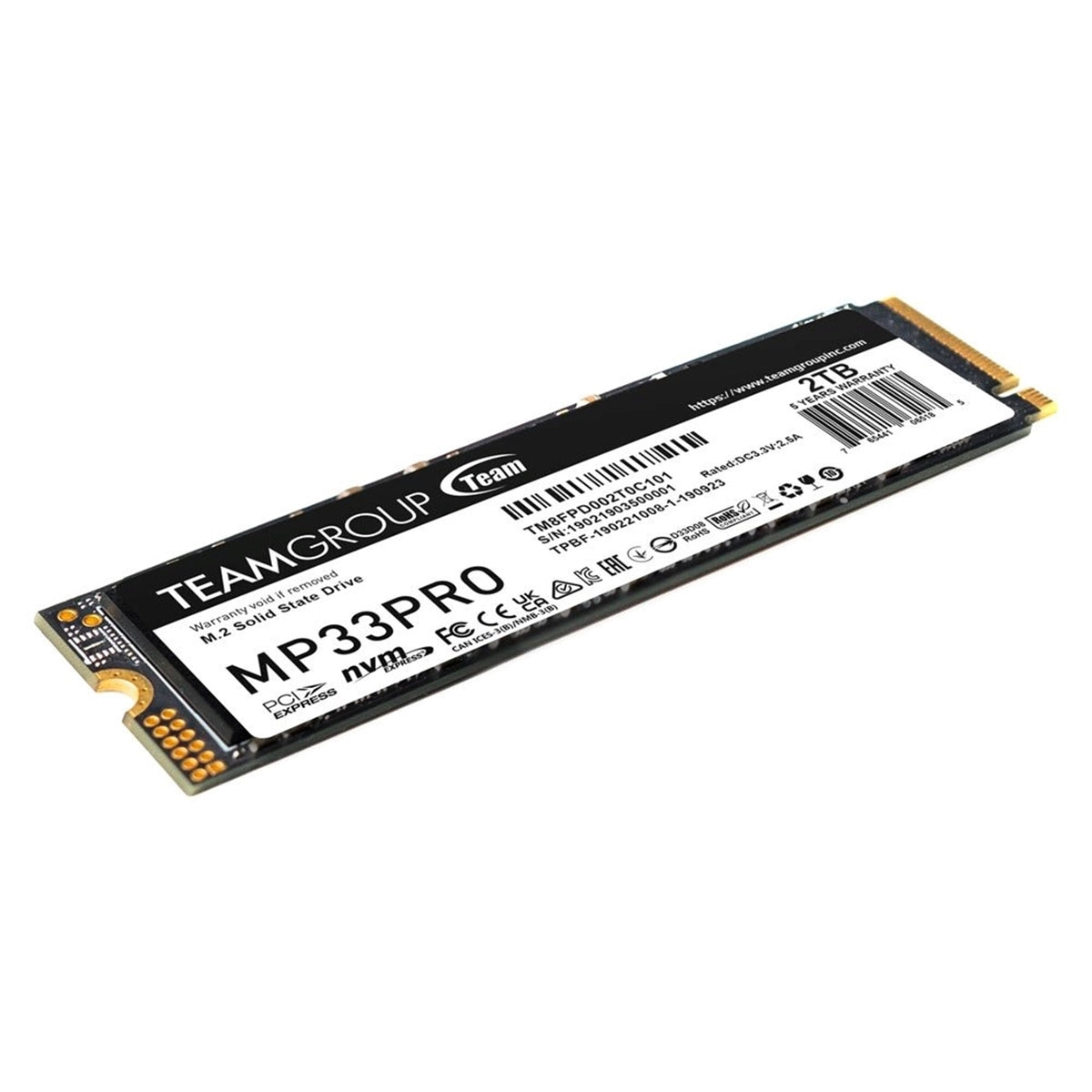 TEAMGROUP MP33 PRO 2TB M.2 PCIe NVMe Internal Solid State Drive (TM8FPD002T0C101) (Refurbished - Excellent)