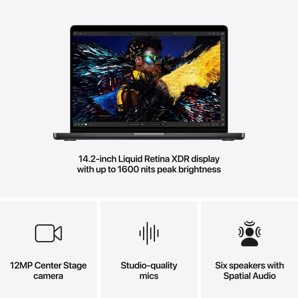 Apple MacBook Pro A3401 14" Retina XDR M4 Pro 12C 4.4GHz GPU 16C 24GB 512GB SSD, Space Black (Refurbished - Excellent)
