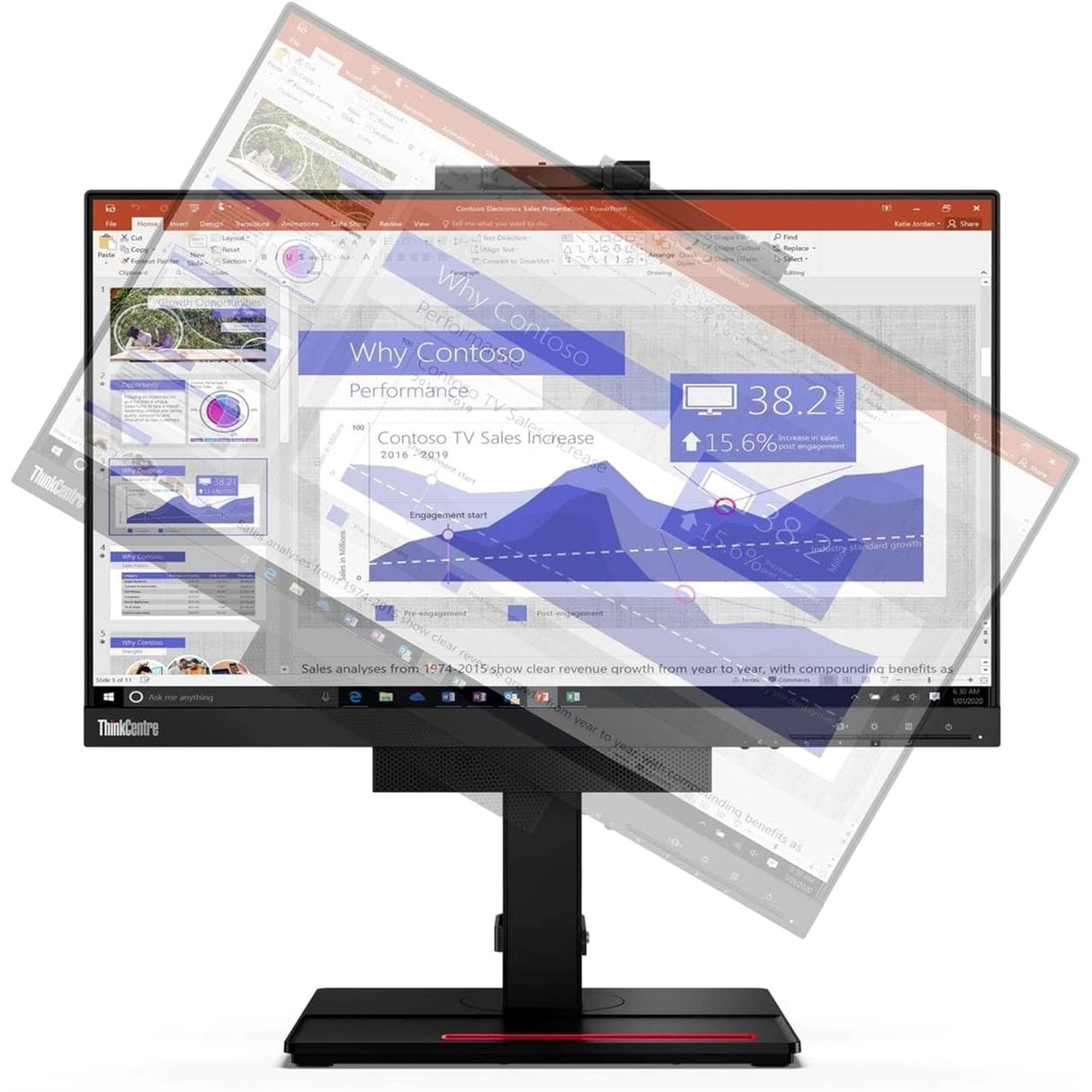 Lenovo Thinkcentre Tiny-in-One Gen 4 23.8" Full HD 6ms IPS Monitor, Black (New)