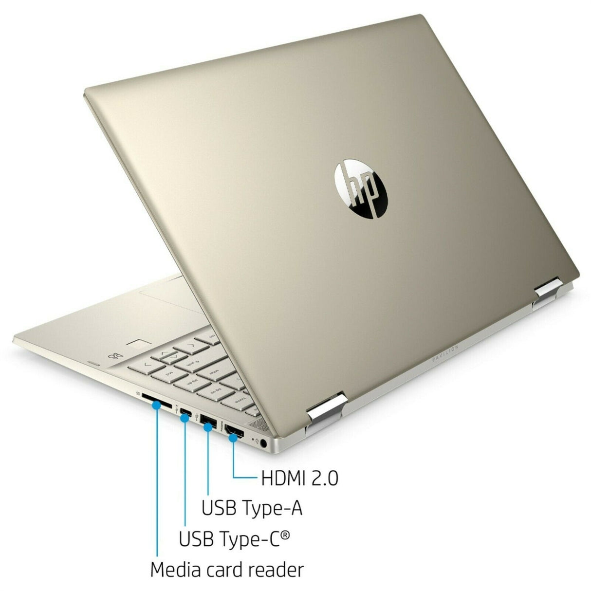 HP Pavilion x360 14M-DW0023DX 14" Touch 8GB 256GB SSD Intel Core i5-1035G1 1.0GHz Win11H, Gold (Refurbished - Fair)