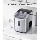 Ecozy EZN280BS 33-Lb. Smart Countertop Nugget Ice Maker, Stainless Steel (New)