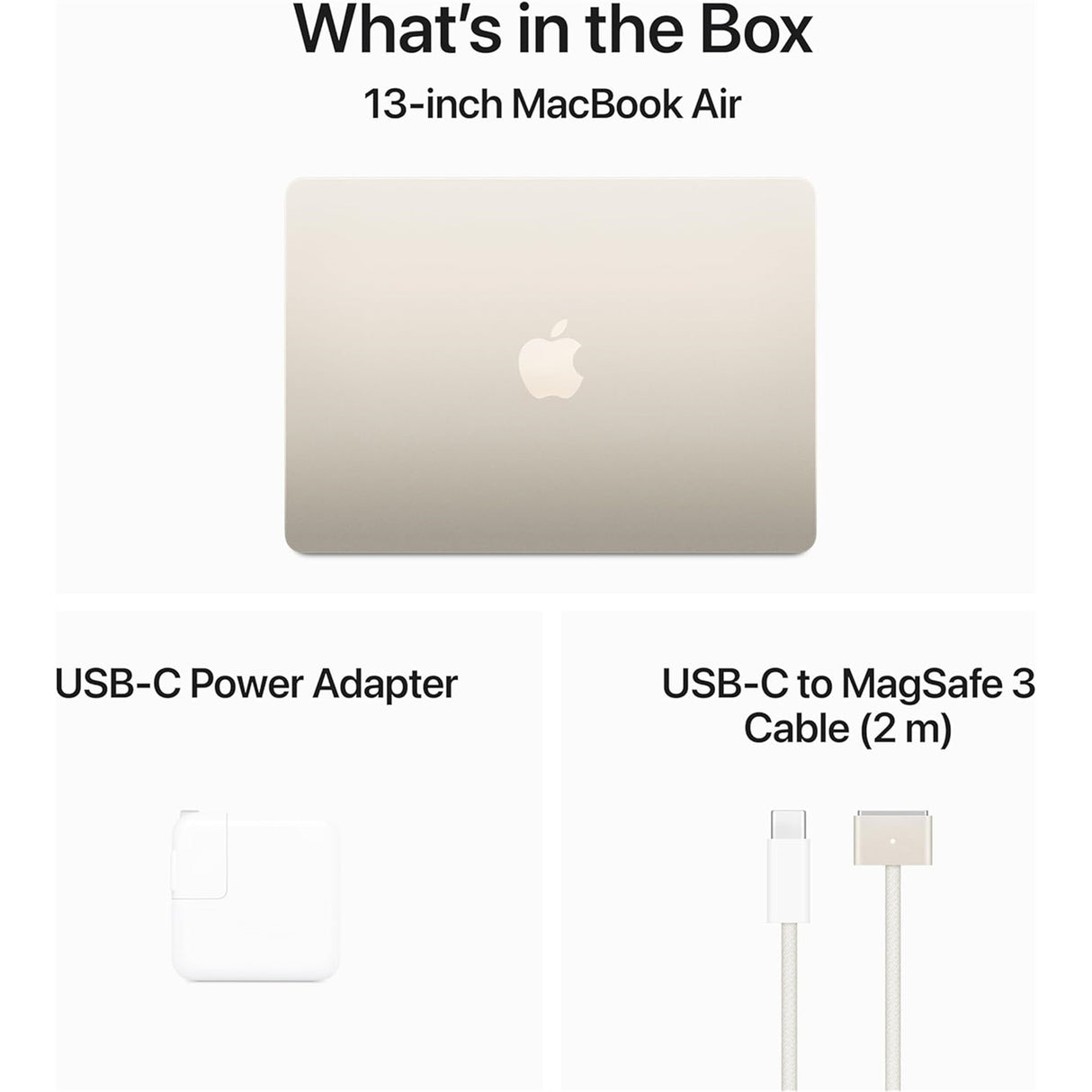Apple MacBook Air (13-inch, M3, 2024) 13.6" 24GB 512GB SSD Apple M3 4.00GHz macOS, Starlight (Refurbished - Fair)