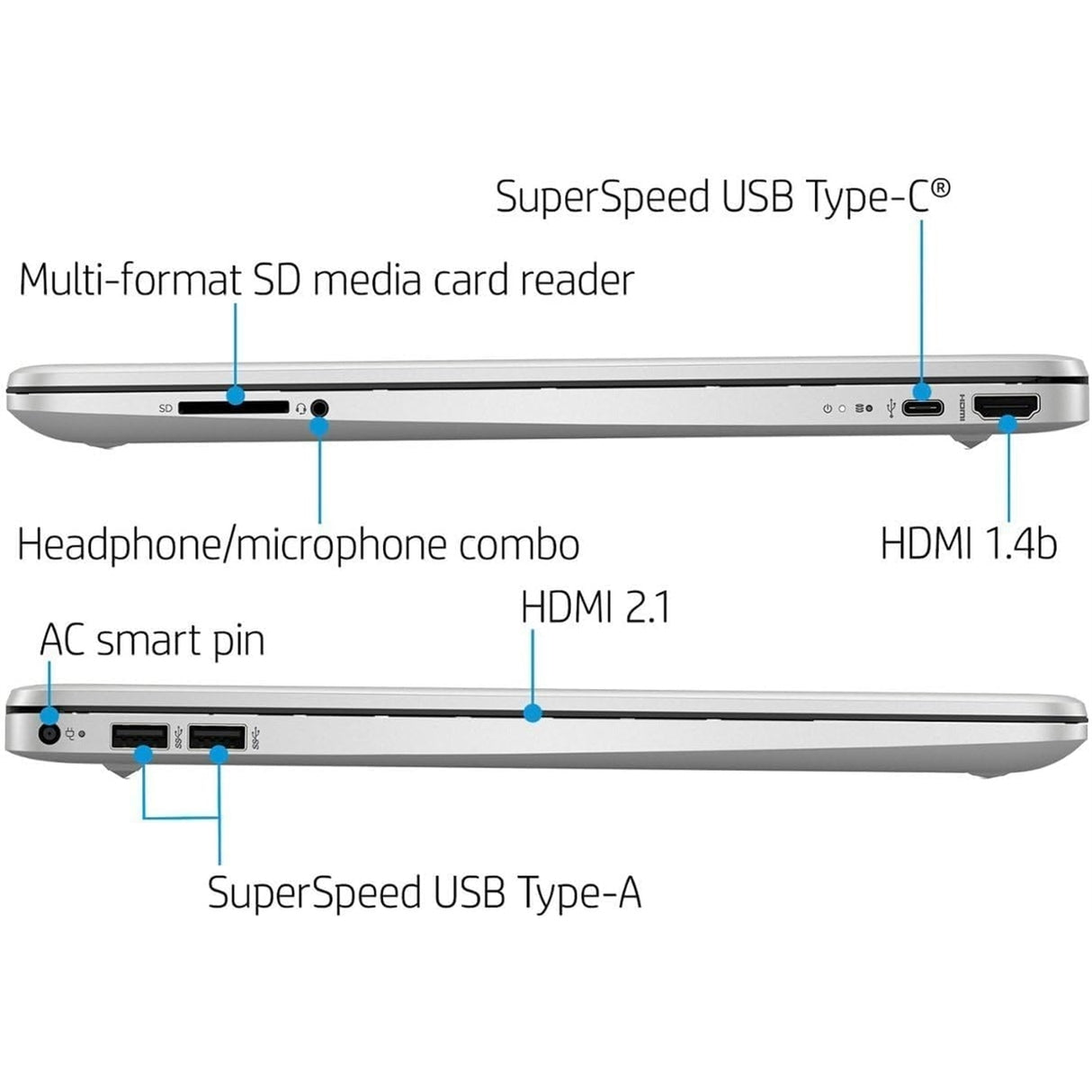HP 15-DY5033DX 15.6" Touch 16GB 512GB SSD Core™ i3-1215U 3.30GHz WIN11H, Natural Silver (Refurbished - Very Good)