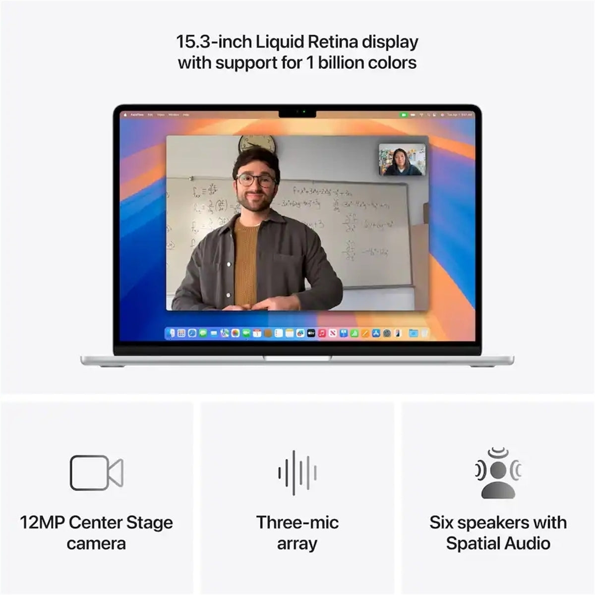 Apple MacBook Air (15-inch, M4, 2025) 15.3" 16GB 256GB SSD Apple M4 4.4GHz macOS, Silver (Certified Refurbished)