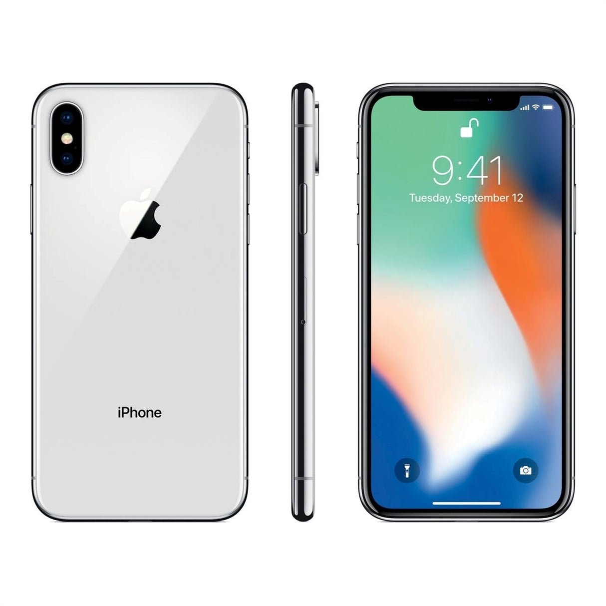 Apple iPhone X 64GB 5.8" 4G LTE Unlocked, Silver (Refurbished - Very Good)