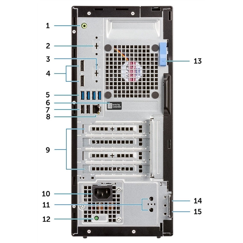 Dell Optiplex 5070 Tower 8GB 256GB SSD Core™ i5-9600 3.10GHz WIN11P, Black (Refurbished - Fair)