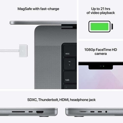 Apple MacBook Pro 16.2" 32GB 512GB SSD Apple M1 Pro 3.2GHz, Space Gray (Refurbished - Fair)