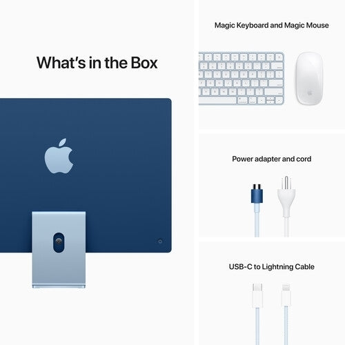 2021 Apple iMac with Apple M1 Chip (24-inch, 16GB RAM, 1TB Storage) Blue (Refurbished - Excellent)
