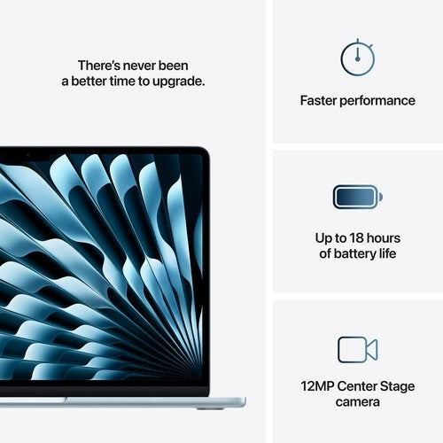Apple MacBook Air (13-inch, M4, 2025) 13.6" 16GB 256GB SSD Apple M4 4.1GHz macOS, Sky Blue (Refurbished - Fair)