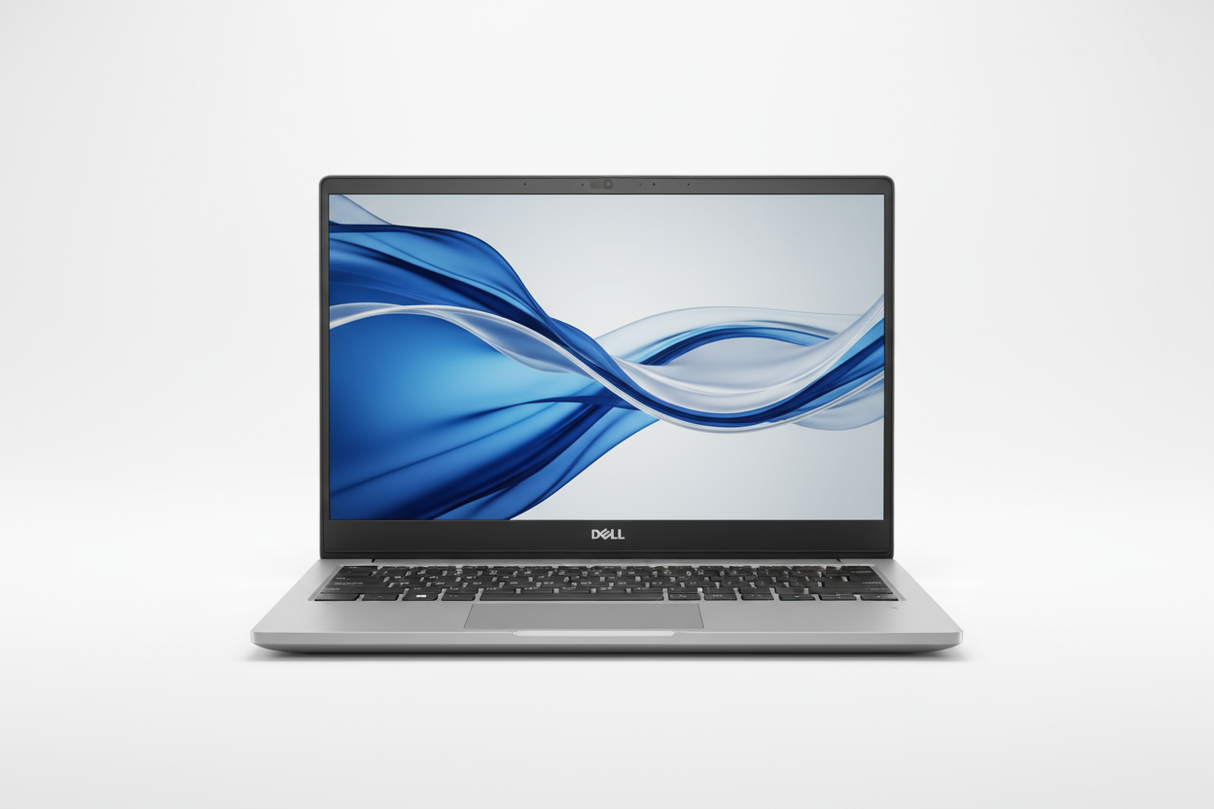 Dell LATITUDE 5550 CORE white background, Laptop facing directly forward with wallpaper, fits 1080 x1080 px
