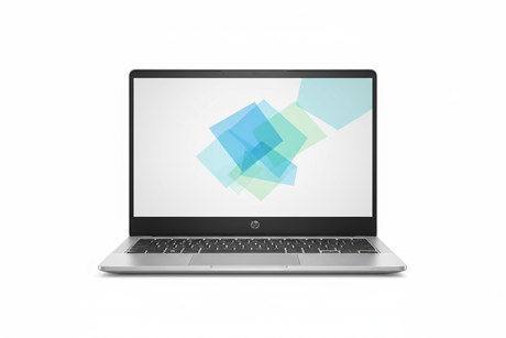 HP PRO C640 G2 CHROMEBOOK I5-1145G7 2.60GHZ (NEW) white background, Laptop facing directly forward with wallpaper, fits 1080 x1080 px

